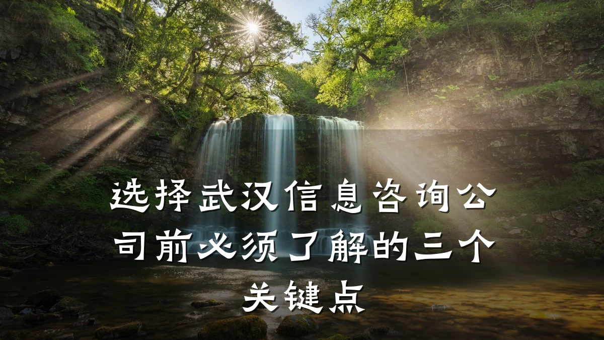 选择武汉信息咨询公司前必须了解的三个关键点